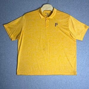 Holloway‎ Men's Yellow Pittsburgh Pirates Baseball Polo Shirt Size 3XL
